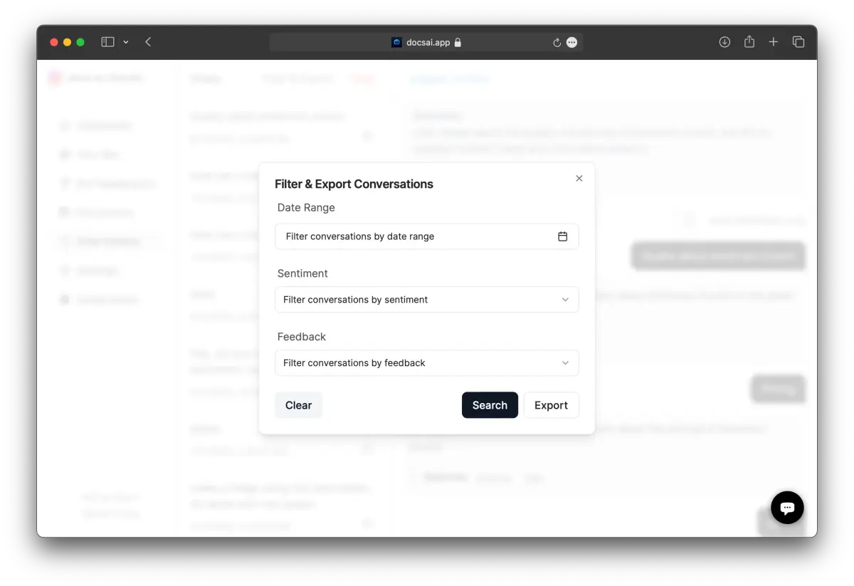 Chat history export